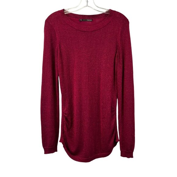Maurices Sweaters - Maurices Womens Round Neck Glitter Sweater Long Sleeve Plum Size Large